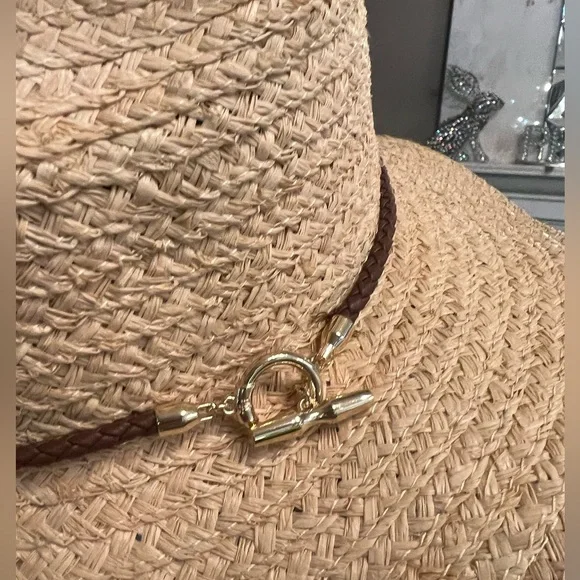 🆕 Lauren Ralph Lauren Raffia Rope Fedora Hat - Picture 4 of 17